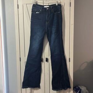 Dark flared women’s jeans